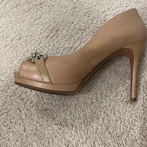 Nude leather heels. Gently worn